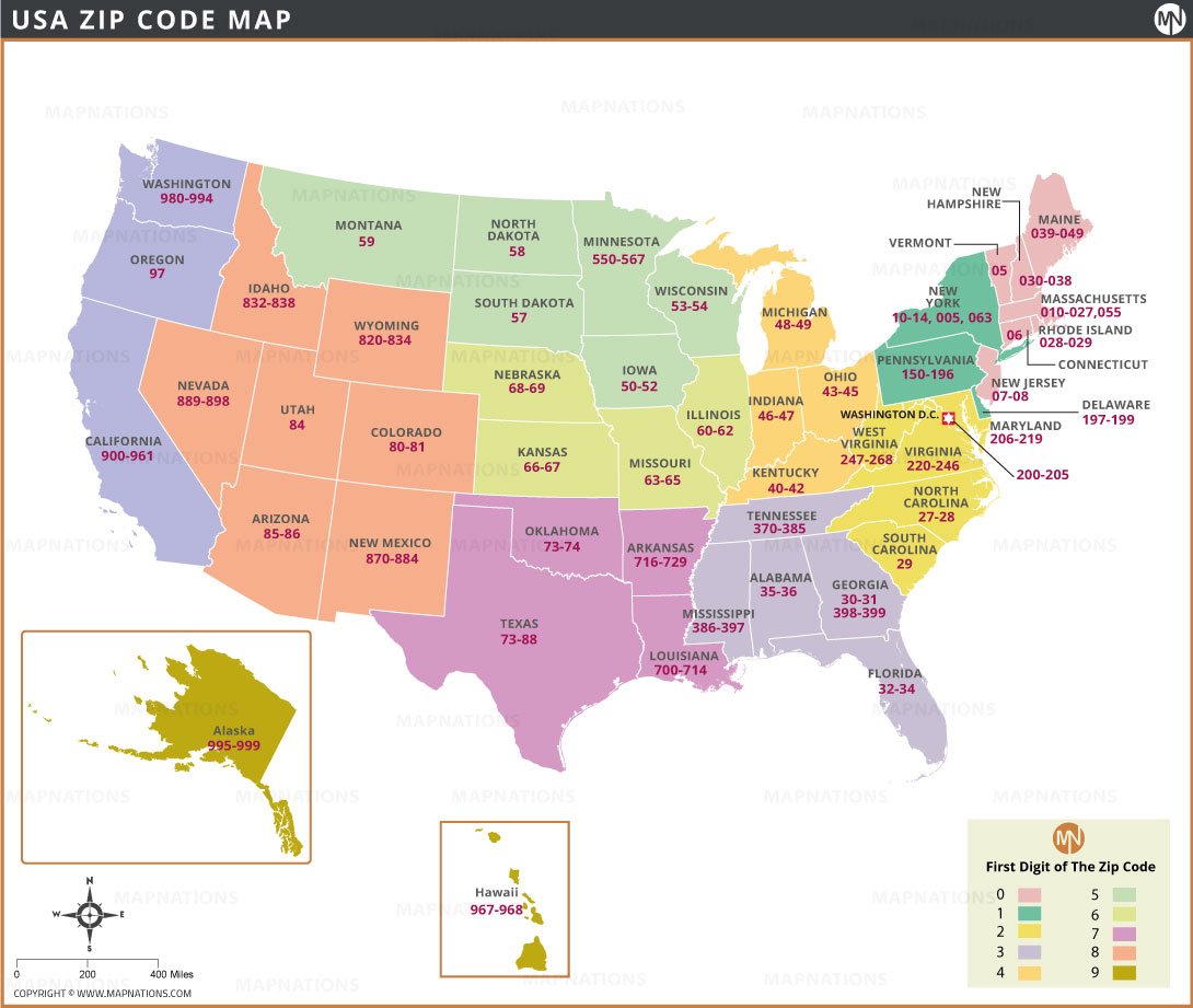 USA ZIP Code Map