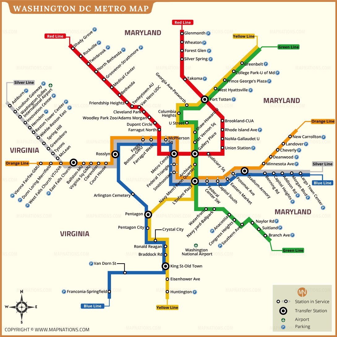 Washington DC Metro Map