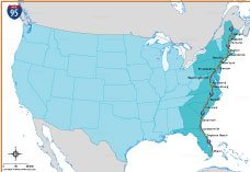 Interstate 95 Route Map thumb