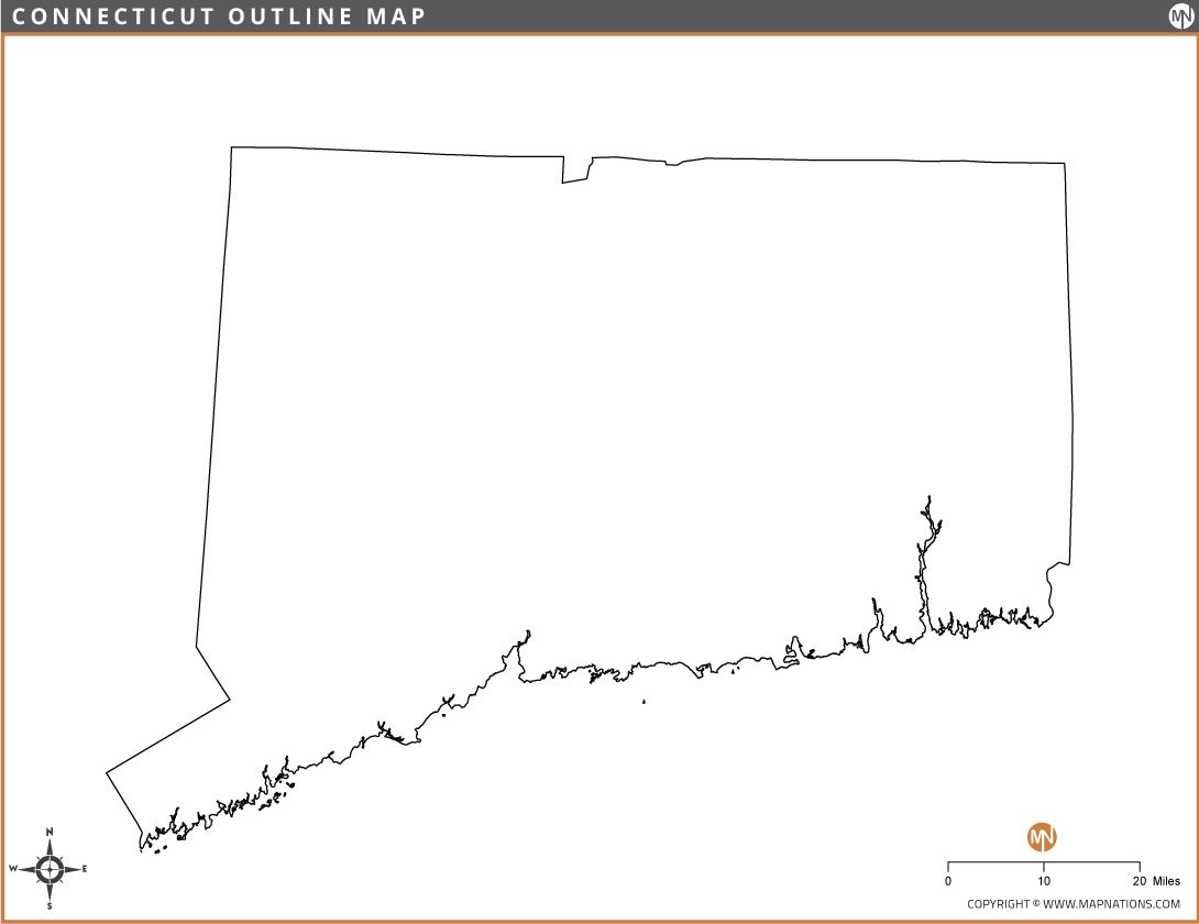 connecticut-outline-map