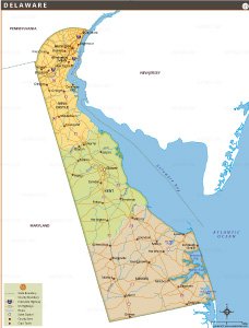 Map of Delaware with Counties - Delaware Map Thumb 