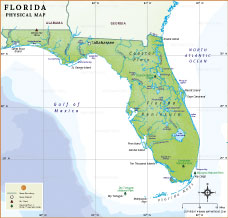 Florida State Physical Map thumb