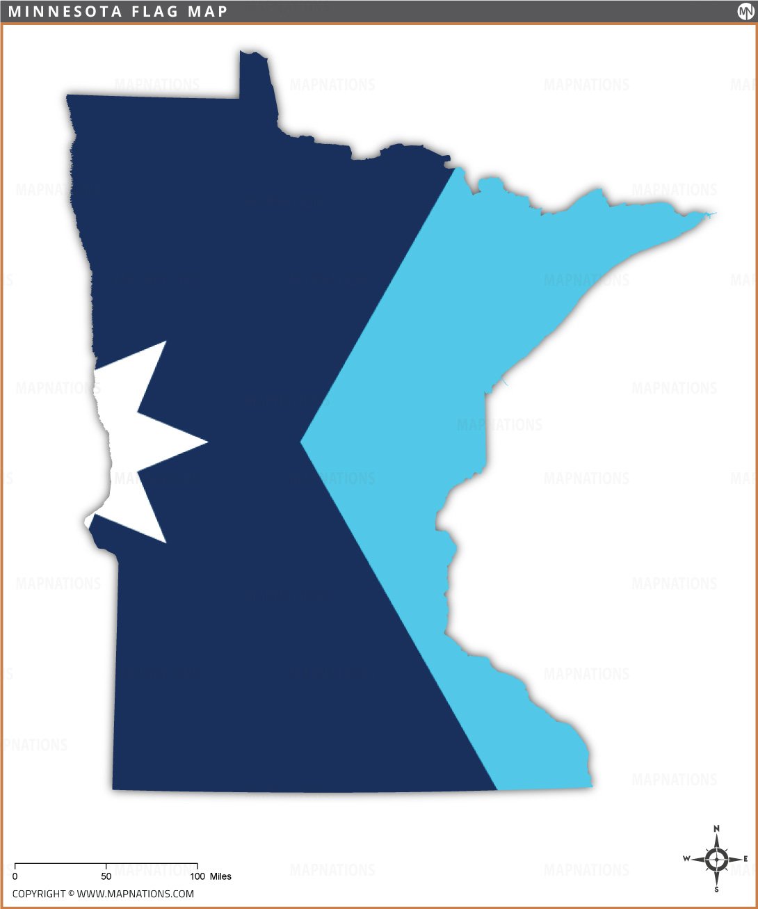 Minnesota Flag Map minnesota-flag-map