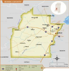 Hinds County Map thumbnail