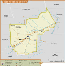 Yellowstone County Map thumbnail