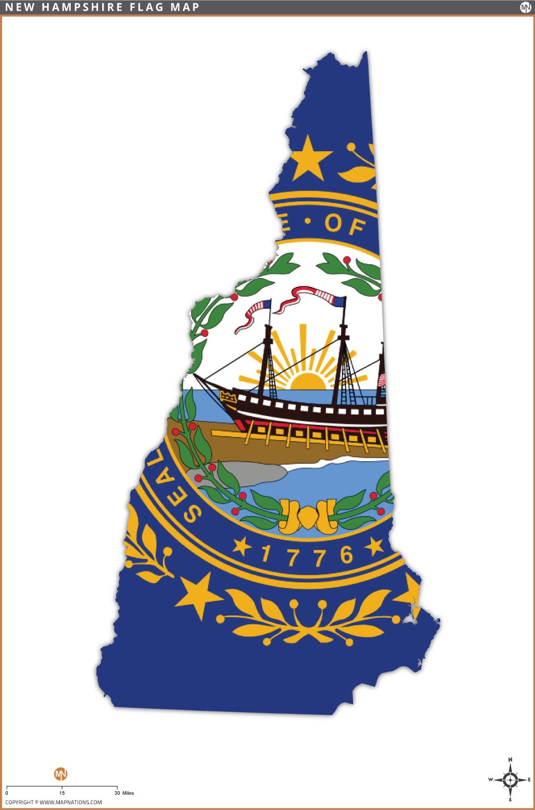 New Hampshire Flag Map new-hampshire-flag-map