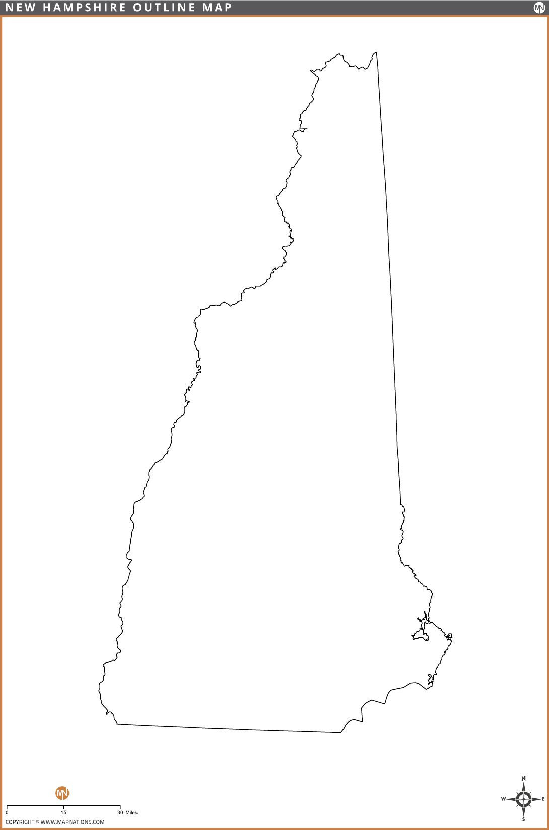 New Hampshire Outline Map new-hampshire-outline-map