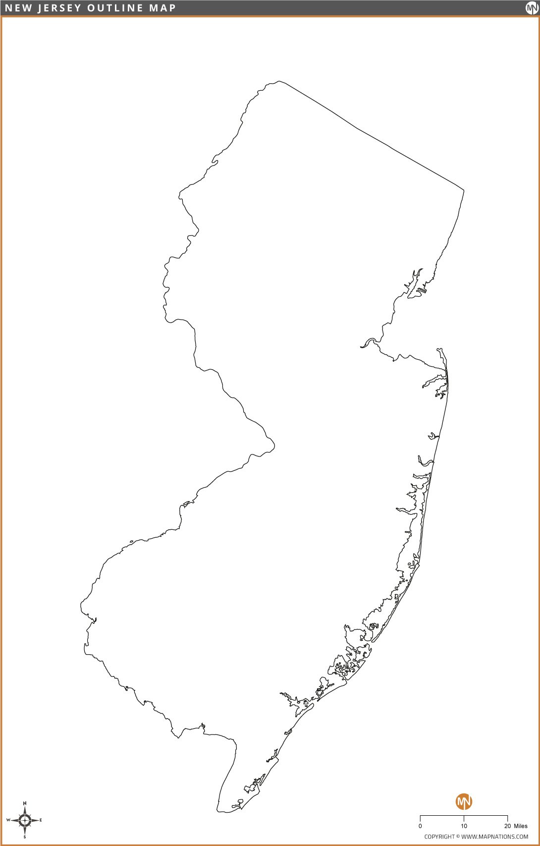 New Jersey Outline Map new-jersey-outline-map