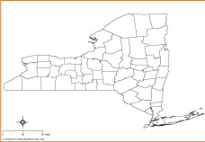 Blank Map of New York Counties thumb