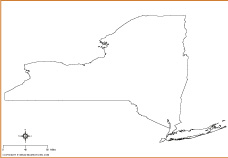New York Outline Map thumb