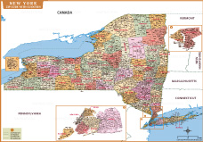 New York Zip code with county thumb