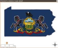 Where is Pennsylvania located on - Pennsylvania Flag Map Thumb