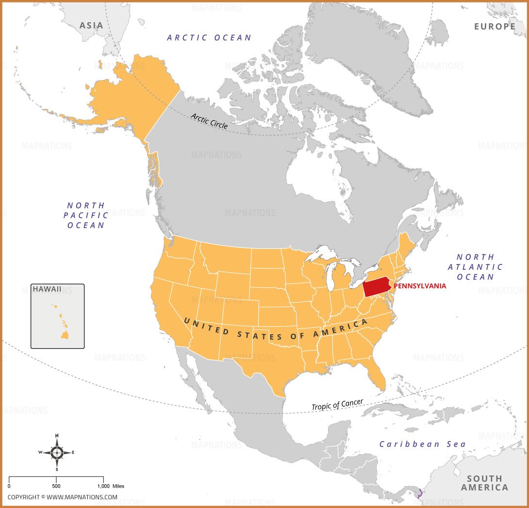 Where is Pennsylvania located on - Where Is Pennsylvania