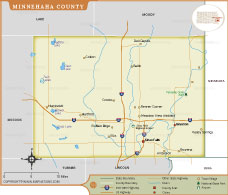Minnehaha County Map thumbnail