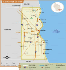 Milwaukee County Map thumbnail