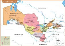 Map of uzbekistan