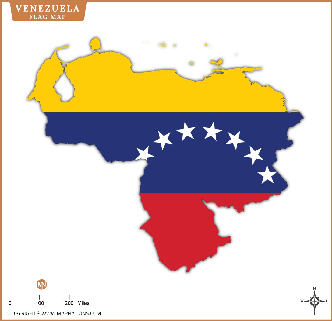Flag Map of Venezuela
