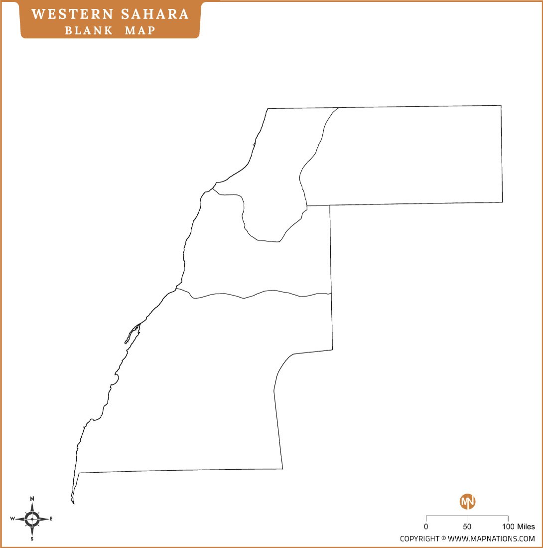 Blank Map of Western Sahara