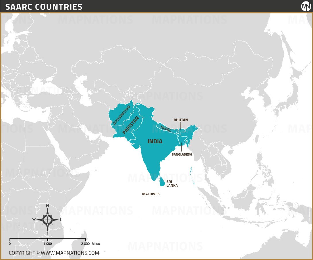 SAARC Countries Map