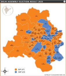Delhi Assembly Reslt Map