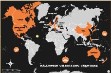 Halloween Celebrating Countries Map