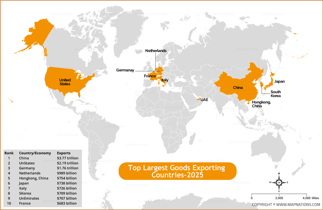 Top 10 Goods Exporting Countries Map Thumb