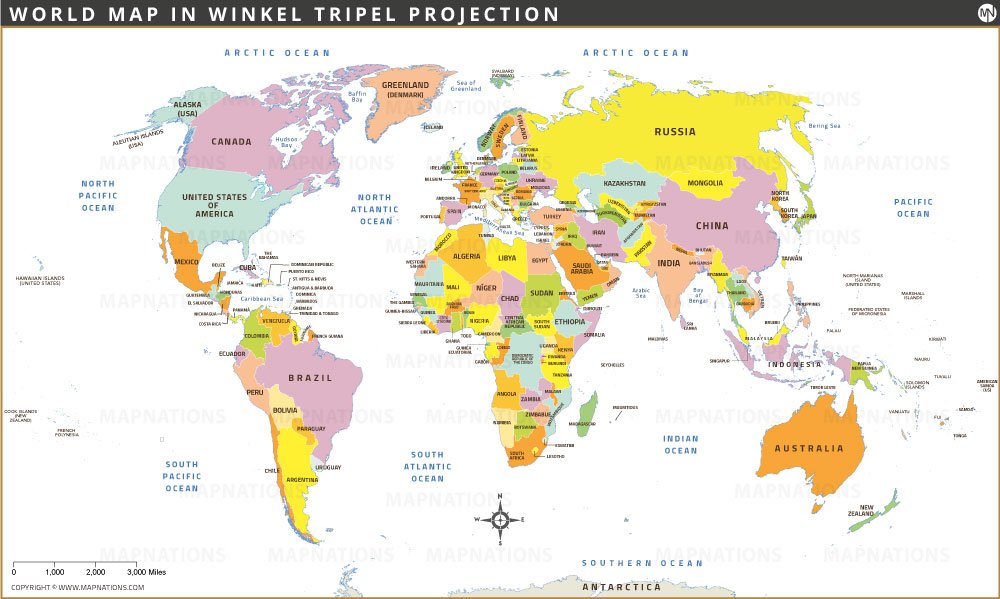 World Map in Winkel Tripel projection