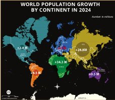 World Map Of Seas And Oceans With Geographic Basins World Population Growth By Continent 2024 Thumb